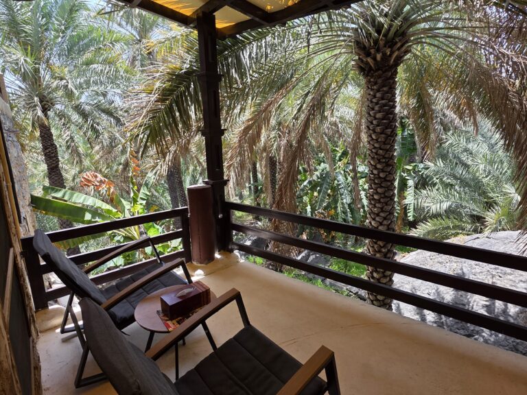 Misfah Old House Oman kleines Hotel Deluxe Zimmer Balkon